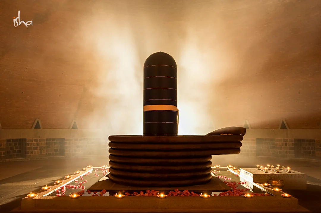 Adiyogi statue with Stella Bella participants celebrating spiritual journey at Isha Yoga Center